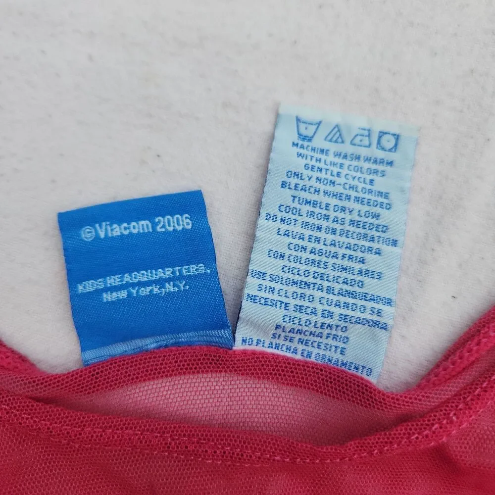 Vintage 2006 Dora the Explorer Mesh Swim Cover Up Tank Top Pink Girl Size 3T Y2K